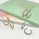Clustered Cubic Zirconia Inside Outside Hoop