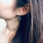 Crystal Dust Hematite Aurora Borealis Hoop Earring