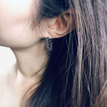 Crystal Dust Hematite Aurora Borealis Hoop Earring