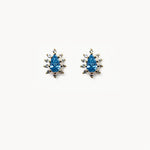 Teardrop Cubic Zirconia Snowflake Stud Earring 