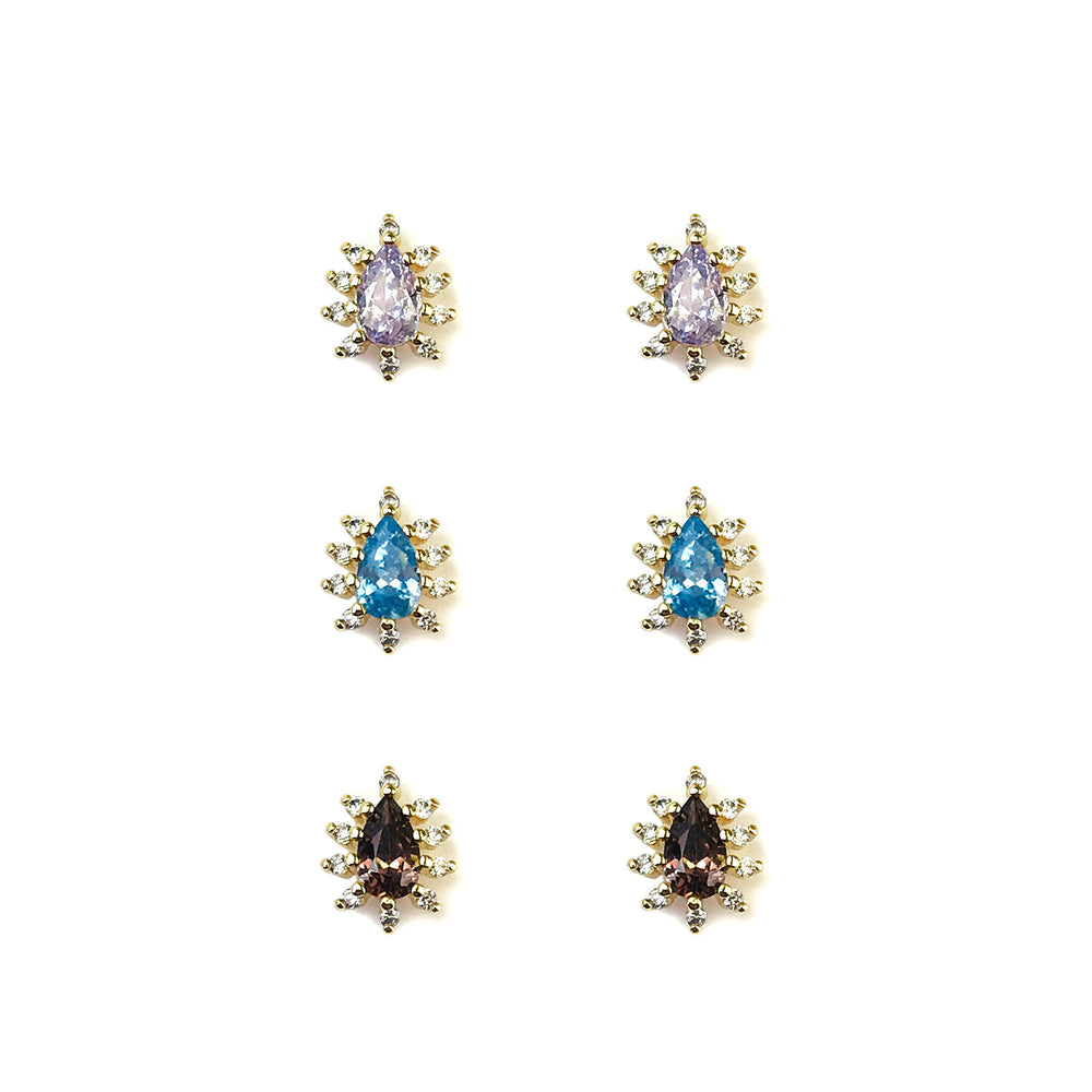 Teardrop Cubic Zirconia Snowflake Stud Earring