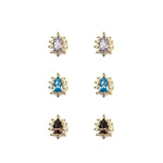 Teardrop Cubic Zirconia Snowflake Stud Earring