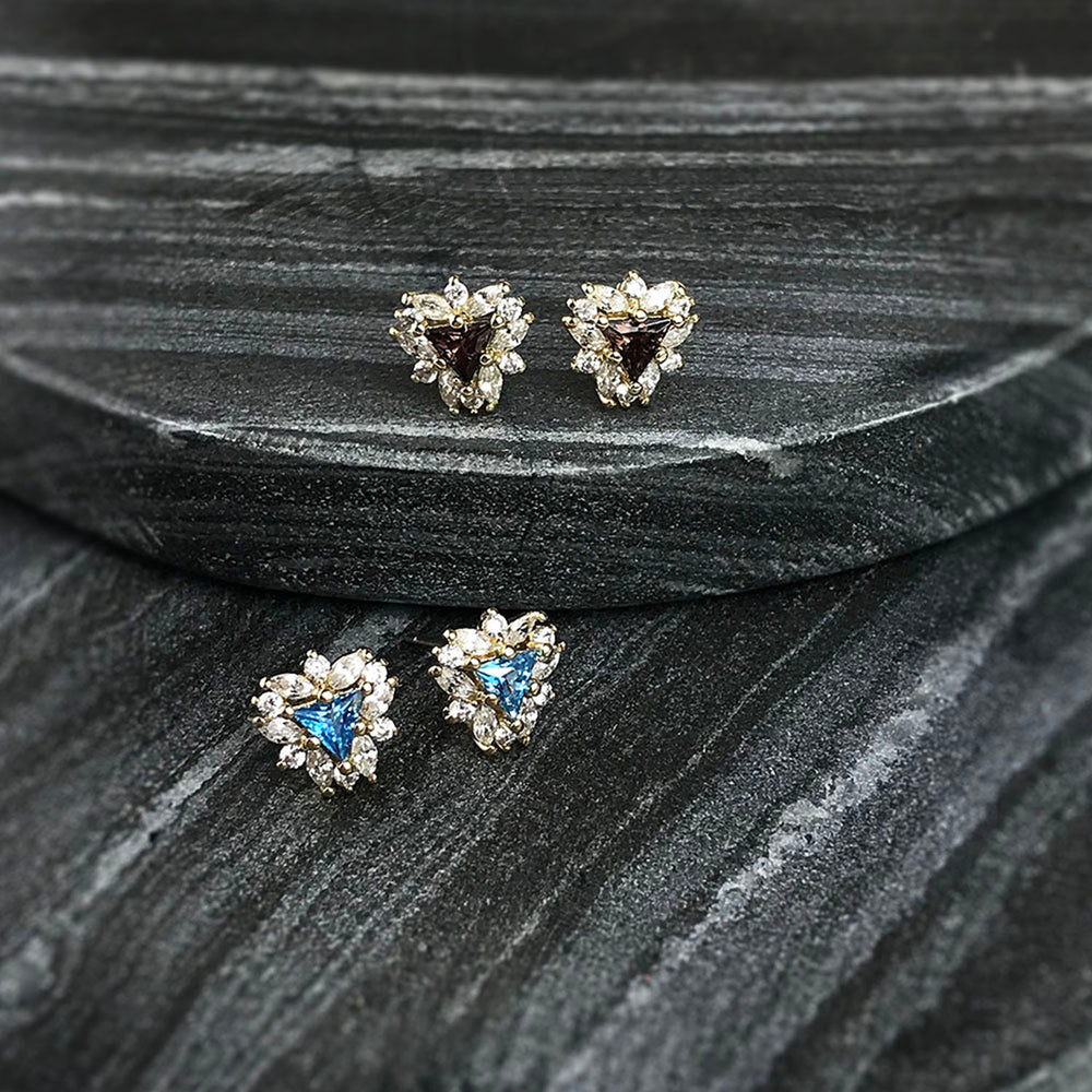 Selene Endymion Candle - <DEA018 congrats>Triangle Cubic Zirconia Snowflake Stud Earring 