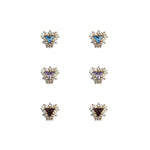 <congrats>Triangle Cubic Zirconia Snowflake Stud Earrings