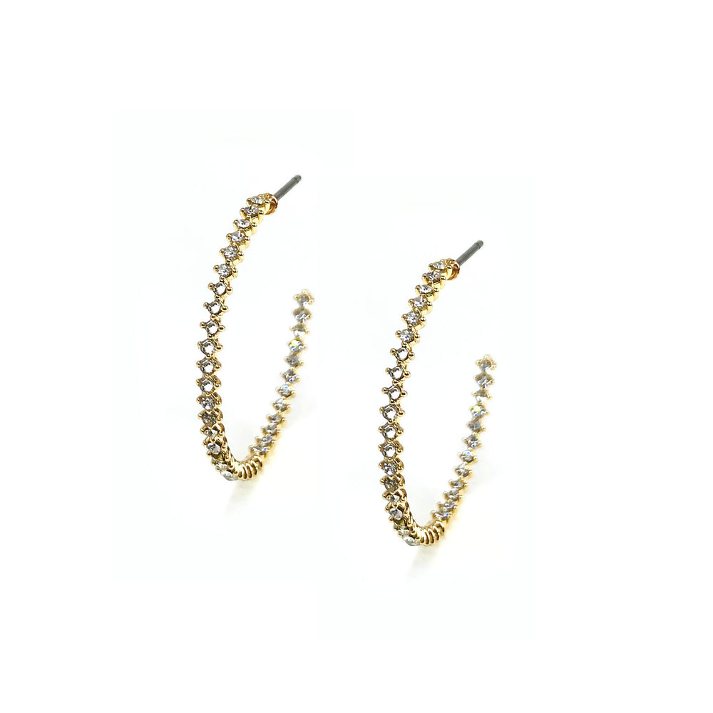 Cubic Zirconia Inside Outside Hoop Earrings
