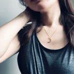 <congrats>Sterling Silver Cubic Zirconia Waxing Crescent Moon Necklace