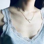 <iloveyou>Initial Necklace Satin Gold