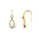 White Precious Opal Drop Earring 