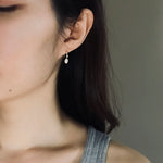 White Precious Opal Drop Earring
