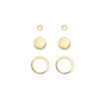 <daughter>Circle, Disk, and Circle Three Pair Stud Earring Set