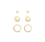 <iloveyou>Circle, Disk, and Circle Three Pair Stud Earring Set