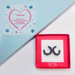 <iloveyou>Crystal Dust Hematite Aurora Borealis Hoop Earring