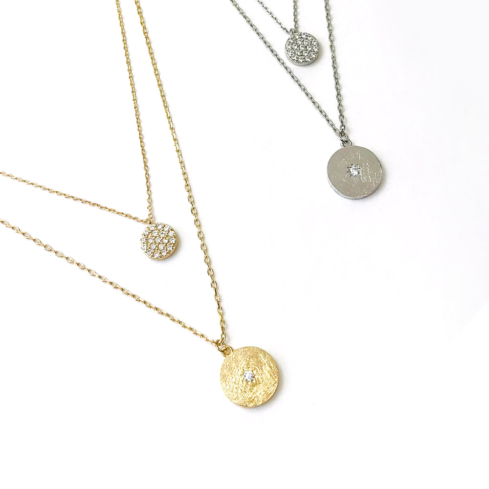 Double Layered Disk Necklace