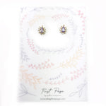 Teardrop Cubic Zirconia Snowflake Stud Earrings