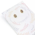 Teardrop Cubic Zirconia Snowflake Stud Earrings