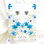 Triangle Cubic Zirconia Snowflake Stud Earrings