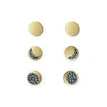 Moon Phase Three Pair Earring Set