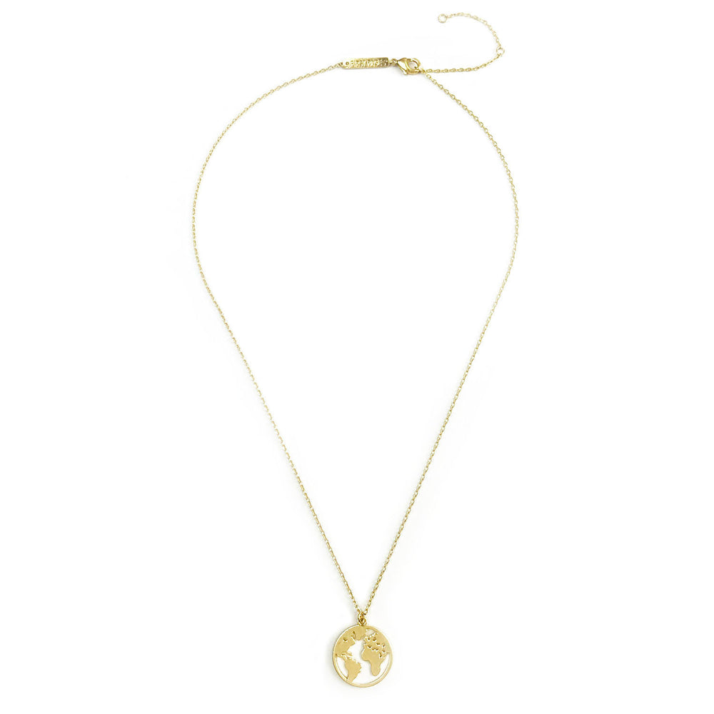 <iloveyou>World Map Wanderlust Necklace