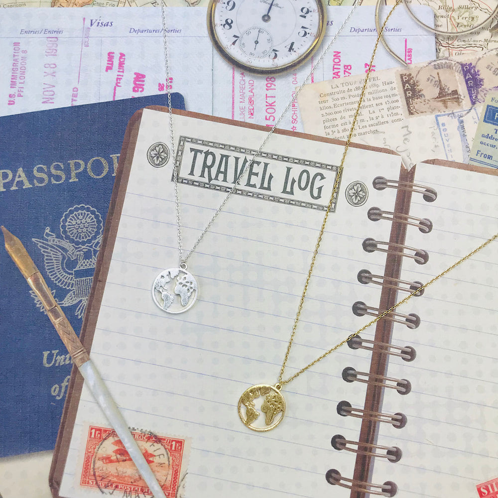 <thankyou>World Map Wanderlust Necklace