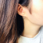 Cubic Zirconia Inside Outside Huggie Hoop Earring