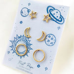 <DEA022>Night Sky Three Pair Earring Set
