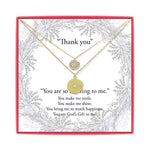 <thankyou>Cubic Zirconia Nestled and Pave Disk Double Layer Necklace