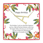 <birthday>Initial Necklace Satin Gold