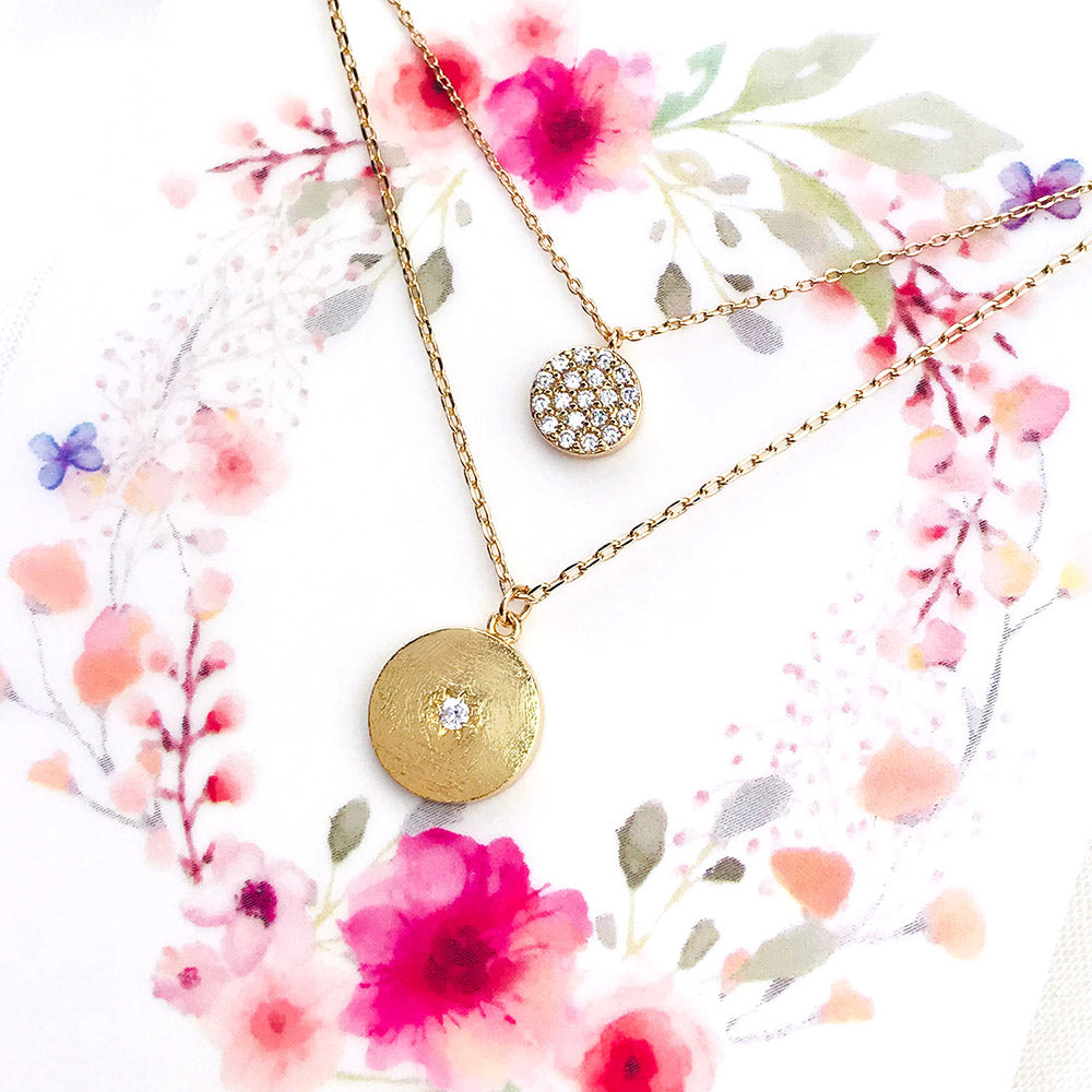 Double Layered Disk Necklace