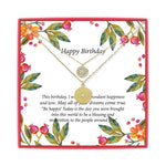Pave Disk Double Layer Necklace Birthday Gift 