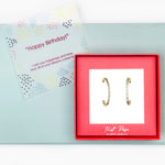 <birthday>Cubic Zirconia Inside Outside Hoop Earrings