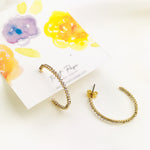Cubic Zirconia Inside Outside Hoop Earrings