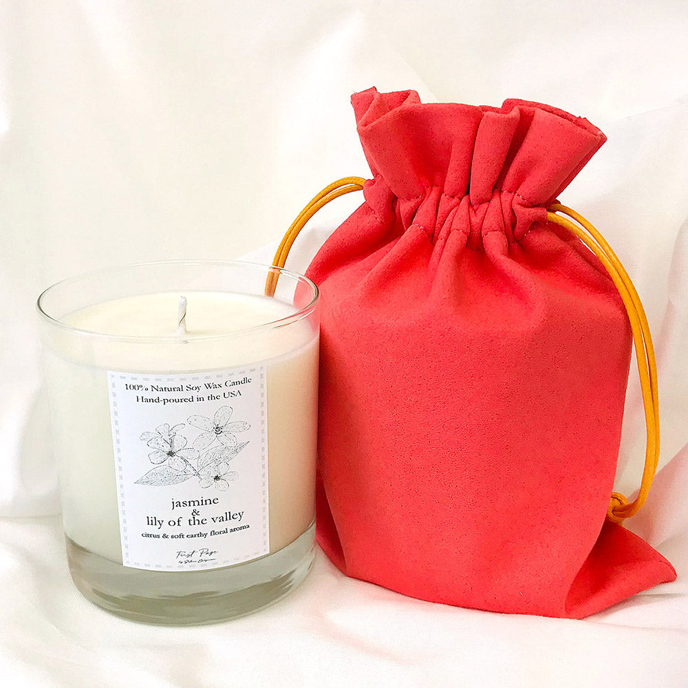 First Page 100% Natural Soy Wax Candle Jasmine and Lily of the Valley