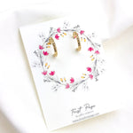 Cubic Zirconia Inside Outside Huggie Hoop Earring