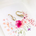 Natural White Precious Opal Drop Earrings