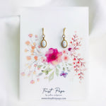 White Precious Opal Drop Earring