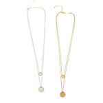 <soulmate>Vintage Plated Two Dainty Coin Double Layer Necklace