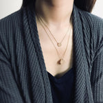 <daughter>Vintage Plated Two Dainty Coin Double Layer Necklace