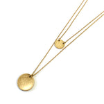 <mom>Vintage Plated Two Dainty Coin Double Layer Necklace
