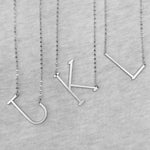 Initial Necklace Satin Silver