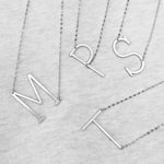 Initial Necklace Satin Silver