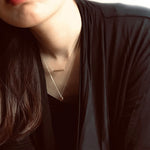 <soulmate>Simple Bar and Coin Double Layer Necklace