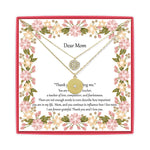 <mom>Cubic Zirconia Nestled and Pave Disk Double Layer Necklace